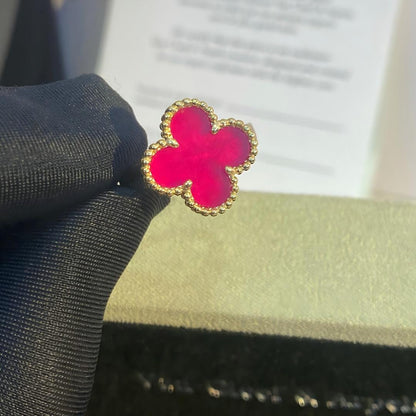 [GALE]NEW CLOVER PINK ENAMEL RINGS