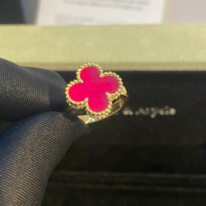 [GALE]NEW CLOVER PINK ENAMEL RINGS