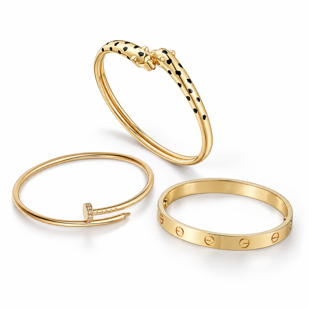 [GALE] Panth¨¨re & LOVE  & JUSTE  Diamond Bracelet Stack Set