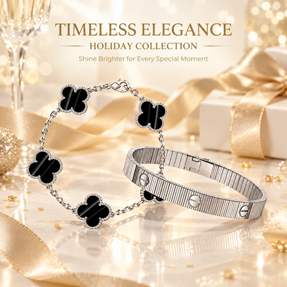 [GALE] Clover 5-Motif & LOVE Unlimited Bracelet Set