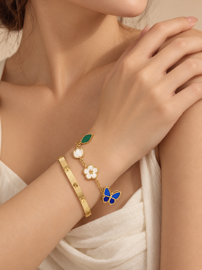 [GALE] Lucky Spring Butterfly 5-Motif & LOVE Unlimited Bracelet Stack Set
