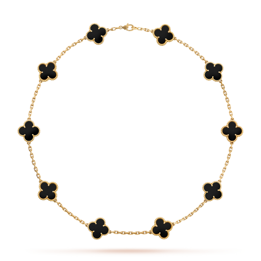 [NOVO]CLOVER 10 MOTIFS ONYX HALSKETTE