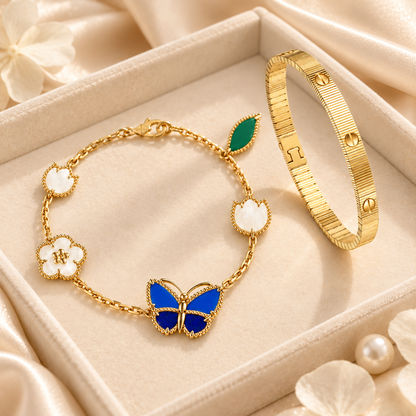 [GALE] Lucky Spring Butterfly 5-Motif & LOVE Unlimited Bracelet Stack Set