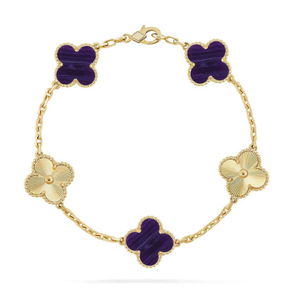 [GALE]CLOVER 5 MOTIF PURPLE STRIPES BRACELET COLLECTION