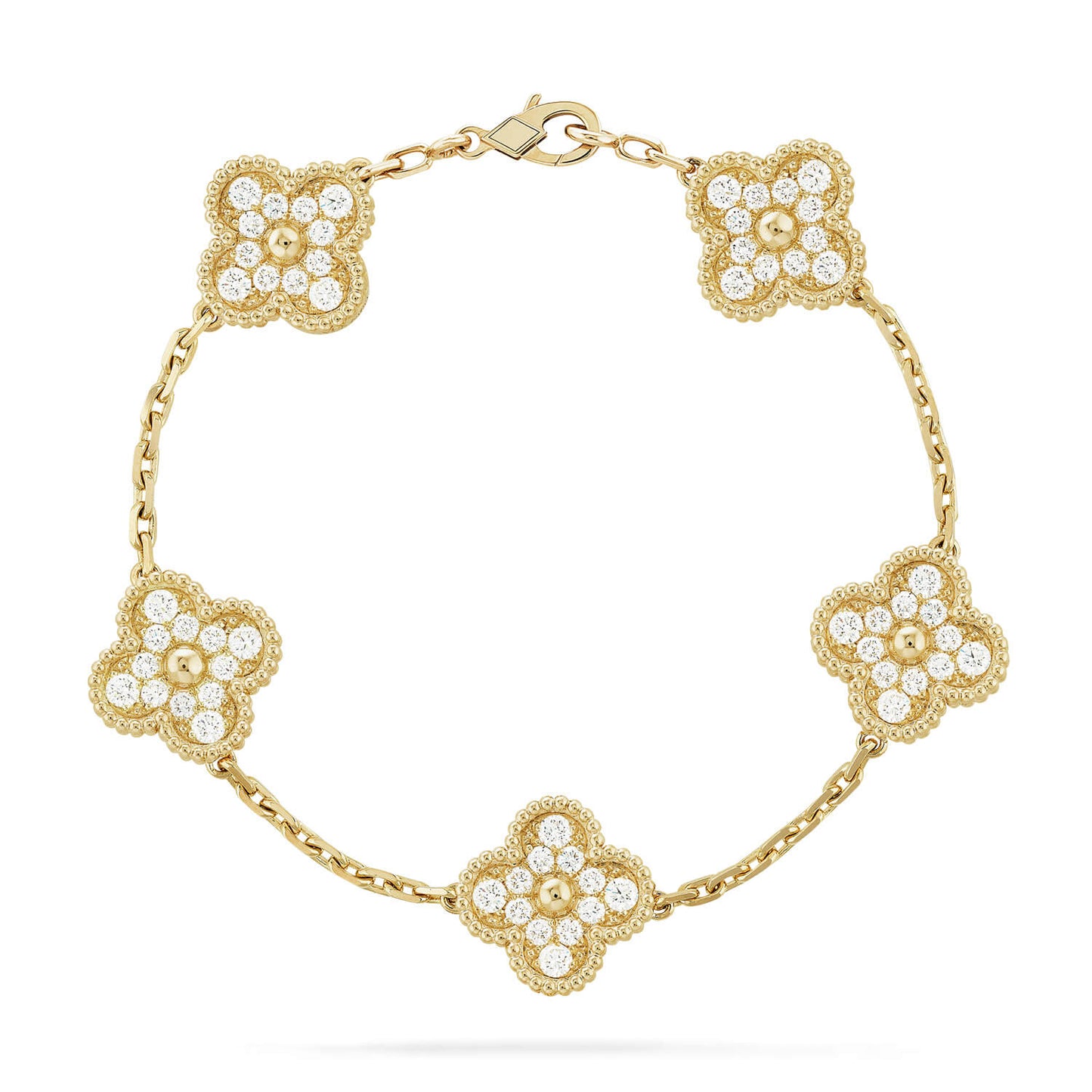 [GALE] CLOVER 5 MOTIF FULL DIAMOND BRACELET COLLECTION