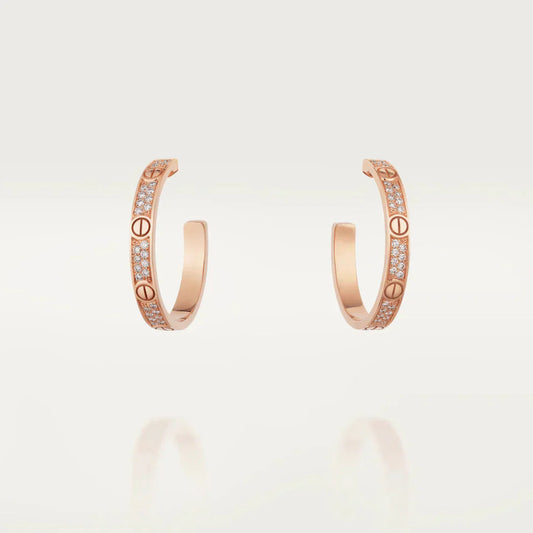 [NOVO] LOVE DIAMOND PINK GOLD CROO OHREN