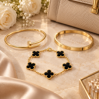 [GALE]Clover & Juste & Lover  Bracelet Stack Set