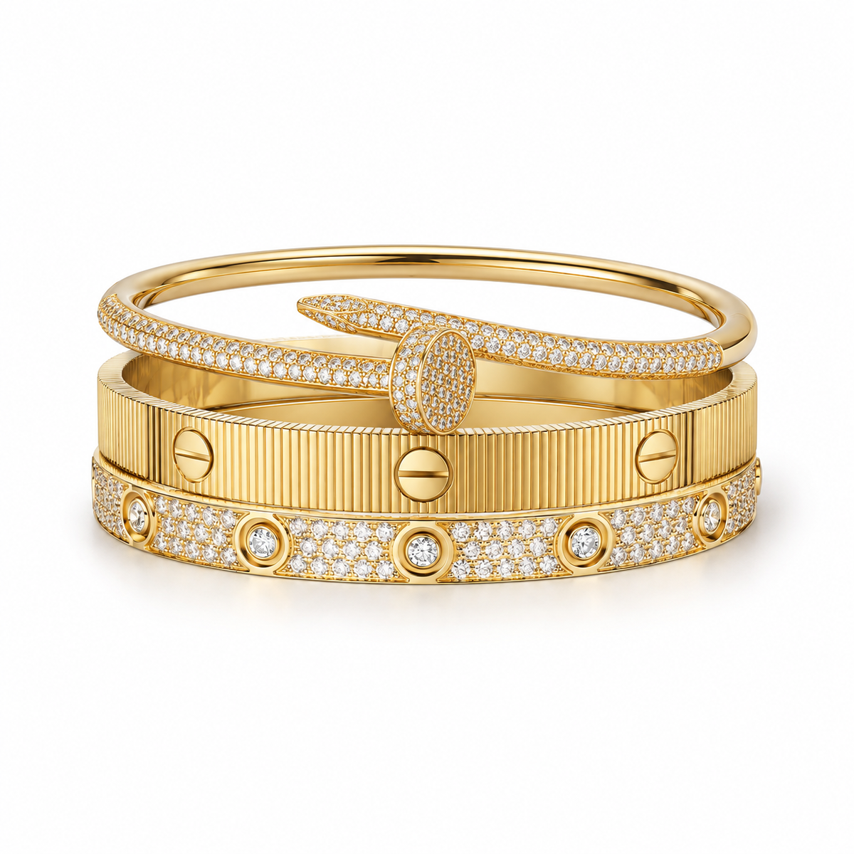 [GALE]Love & Juste Statement Bracelet Trio Stack Set