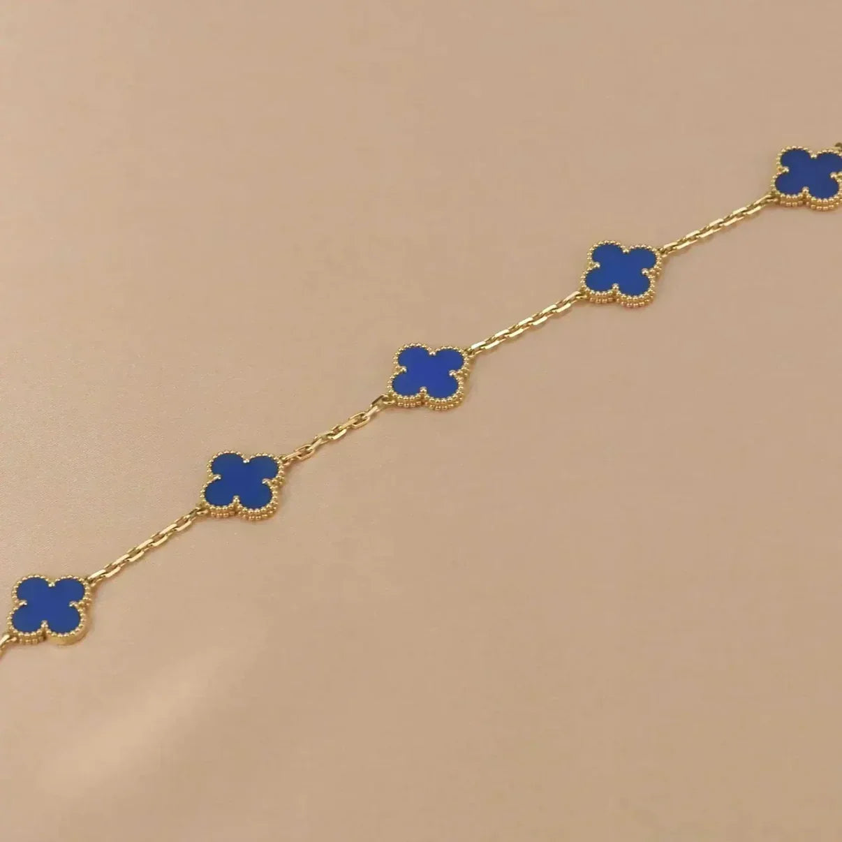 [GALE] CLOVER 5 MOTIF BLUE AGATE BRACELET COLLECTION