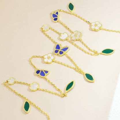 [GALE]LUCKY SPRING BUTTERFLY 15 FLOWER NECKLACE