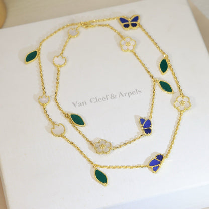 [GALE]LUCKY SPRING BUTTERFLY 15 FLOWER NECKLACE