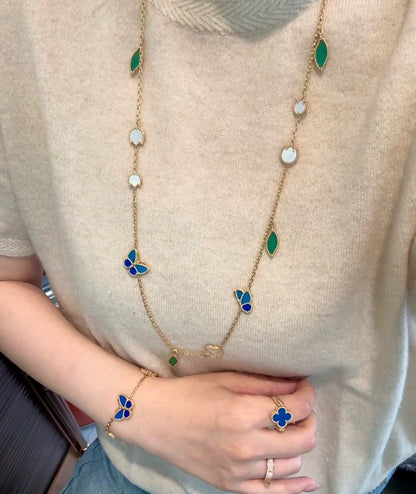[GALE]LUCKY SPRING BUTTERFLY 15 FLOWER NECKLACE