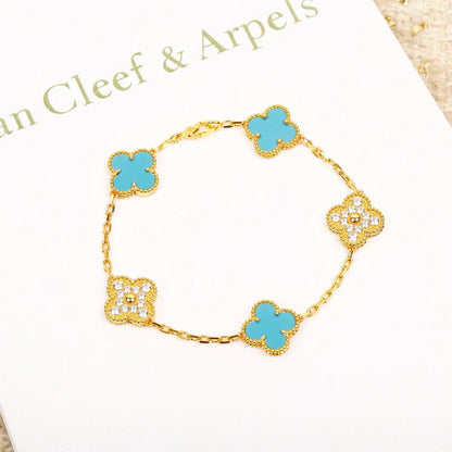 [GALE] CLOVER 5 MOTIF TURQUOISE BRACELET COLLECTION