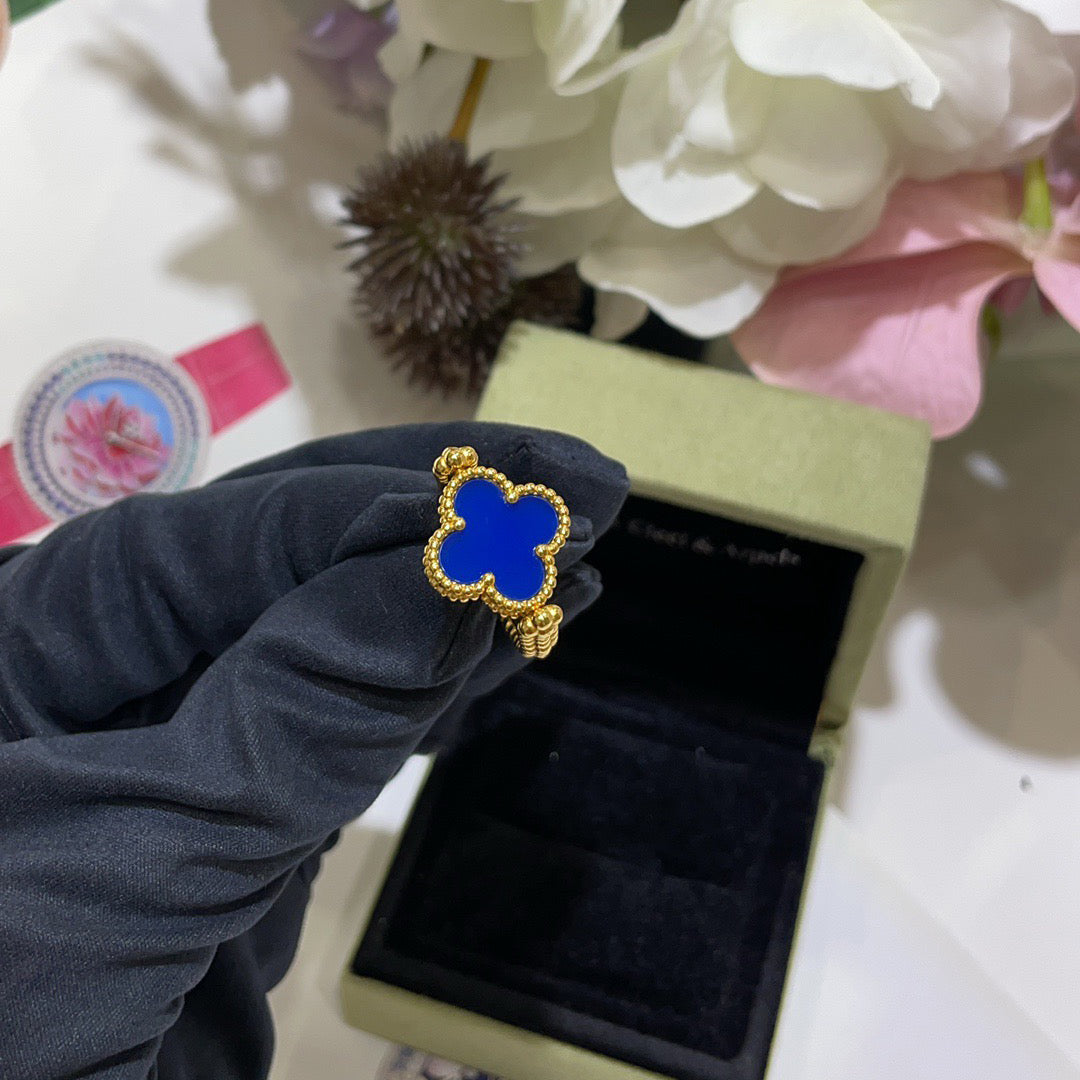 [NOVO]CLOVER RIVERSIBLE BLAUER ACHATRING
