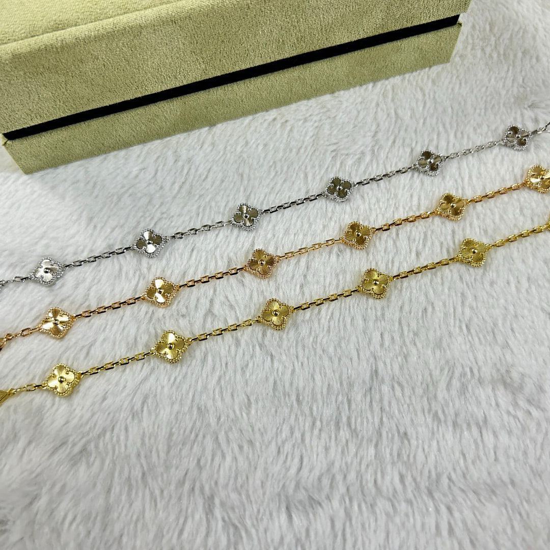 [NOVO]クローバー 6モチーフ ダイヤモンドブレスレット