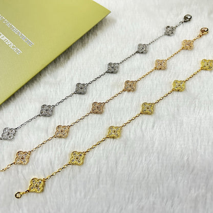 [NOVO]クローバー 6モチーフ ダイヤモンドブレスレット