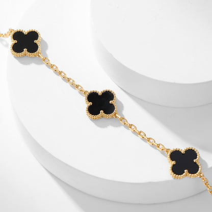 [GALE]CLOVER 10 MOTIFS ONYX NECKLACE