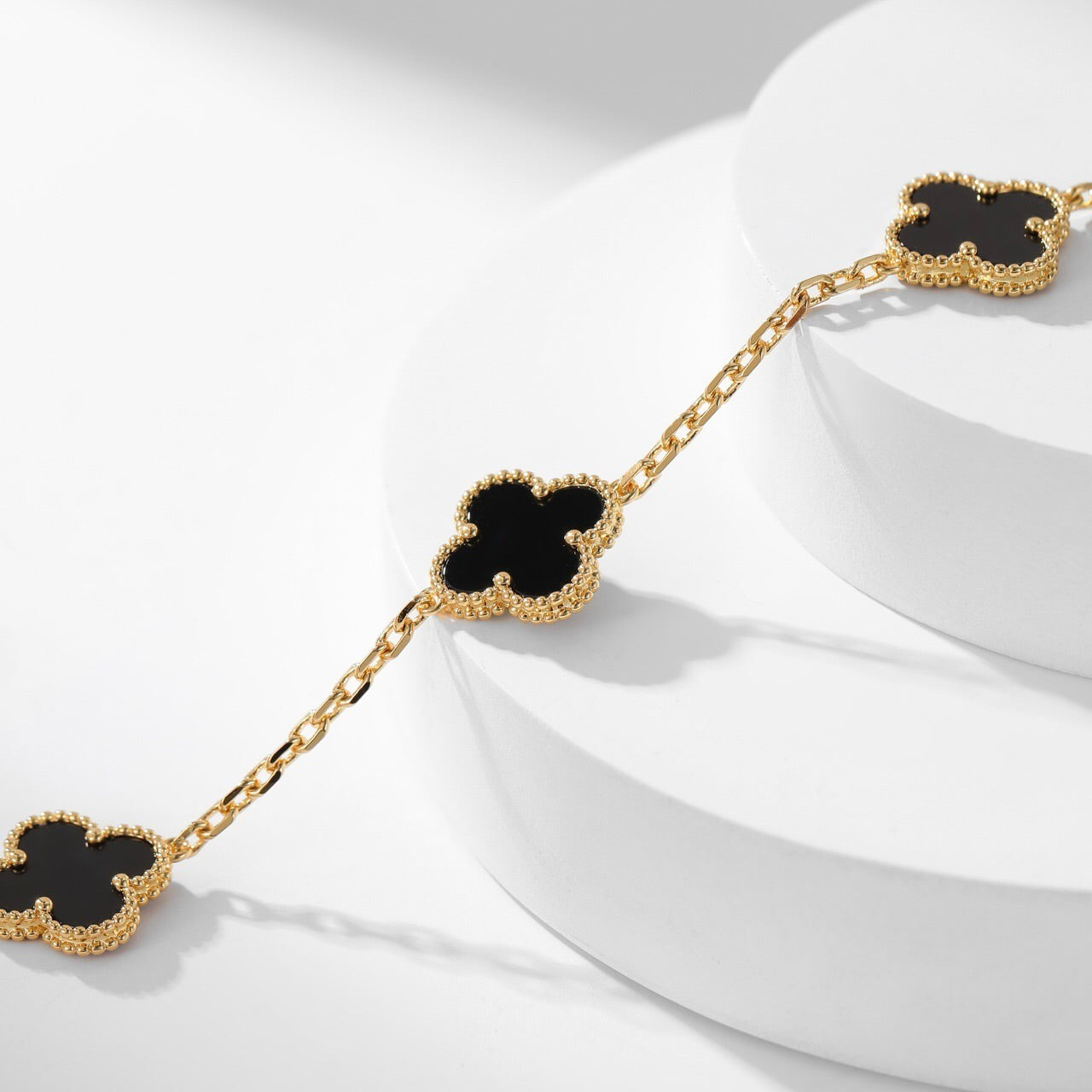 [GALE]CLOVER 10 MOTIFS ONYX NECKLACE