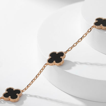 [GALE]CLOVER 10 MOTIFS ONYX NECKLACE