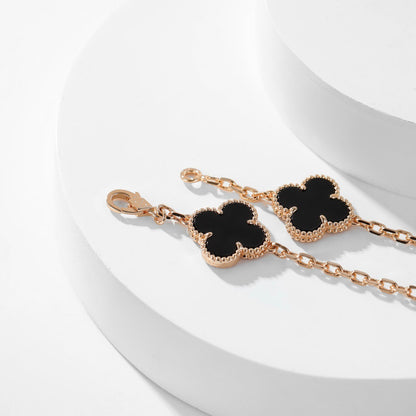 [GALE]CLOVER 10 MOTIFS ONYX NECKLACE