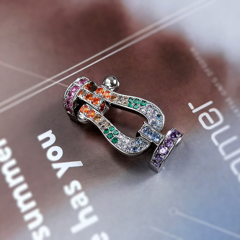 [NOVO]FORC ラージホースシューカラーダイヤモンドブレスレット シルバー