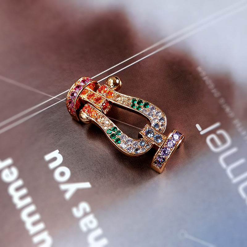 [NOVO]FORC ラージホースシューカラーダイヤモンドブレスレット シルバー