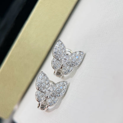 [NOVO]Schmetterlings-Ohrringe komplett mit Diamanten