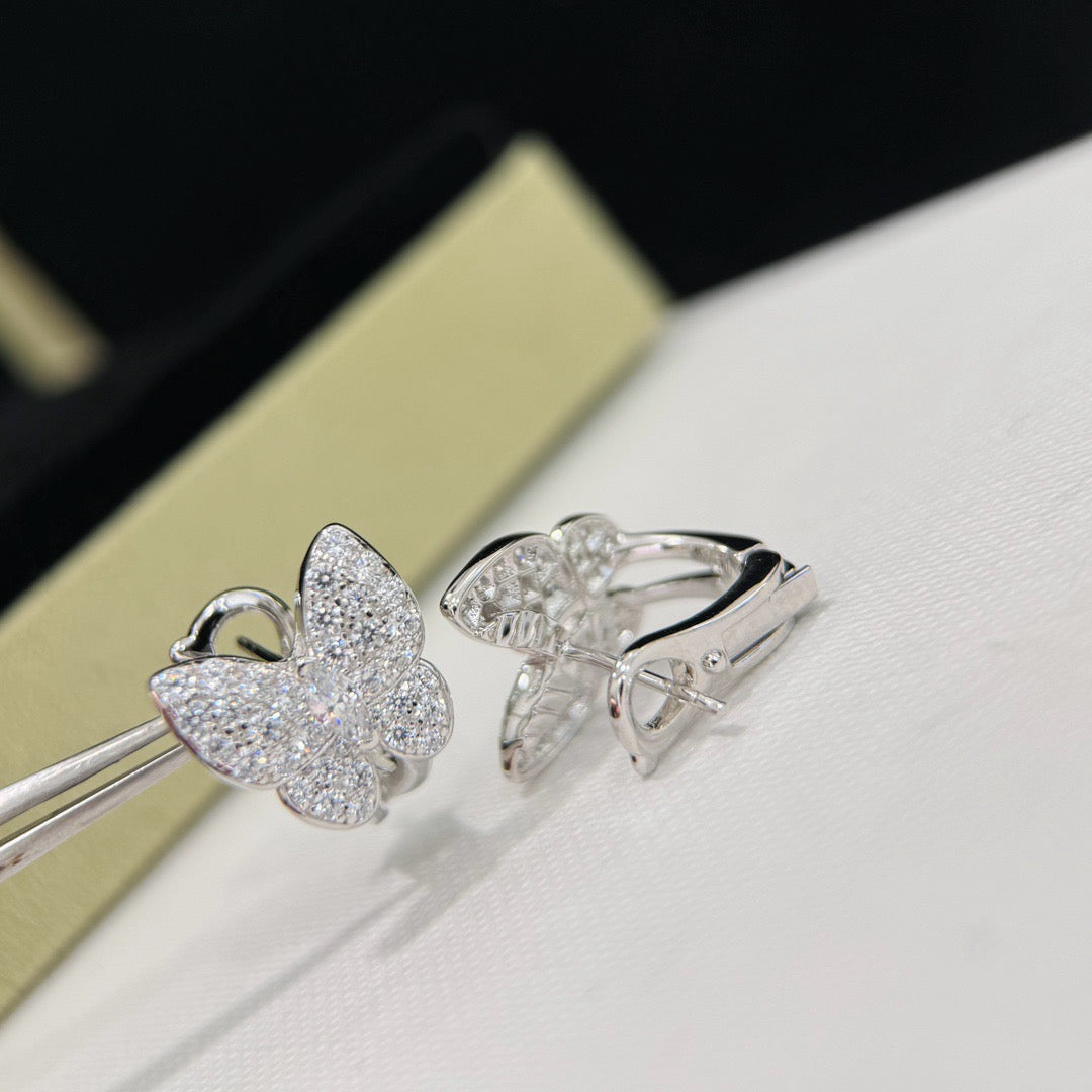 [NOVO]Schmetterlings-Ohrringe komplett mit Diamanten