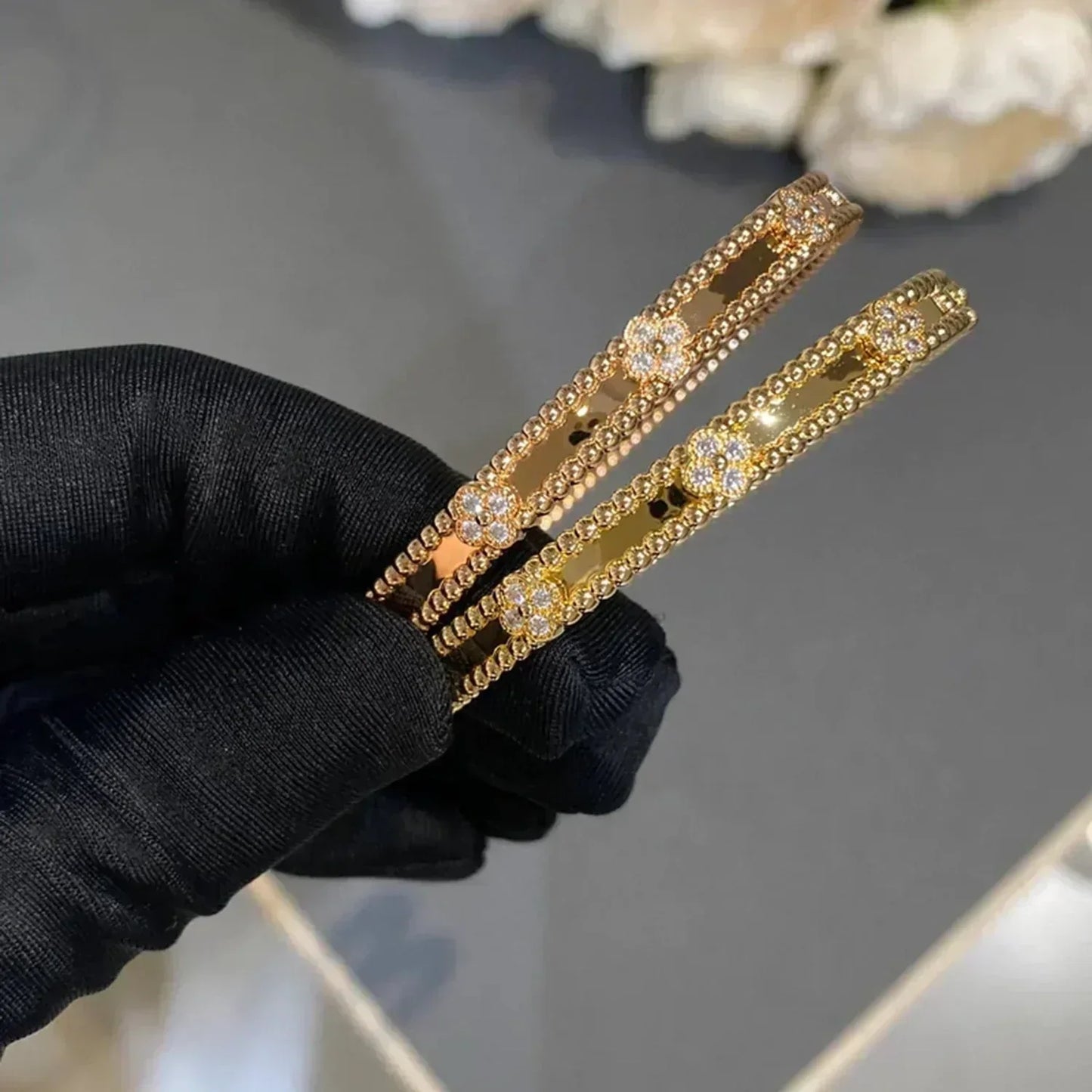 [GALE]CLOVER BRACELET 4MM DIAMONDS