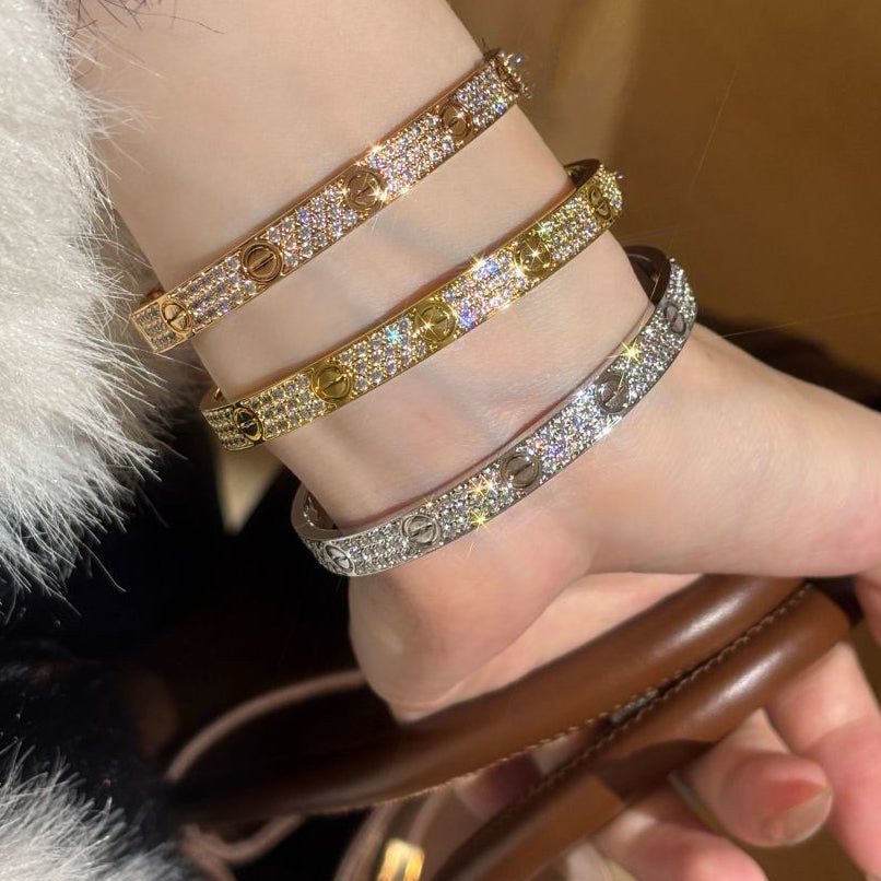 [GALE] LOVE BRACELET 6.1MM DIAMOND-PAVED