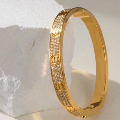 [GALE] LOVE BRACELET 6.1MM DIAMOND-PAVED