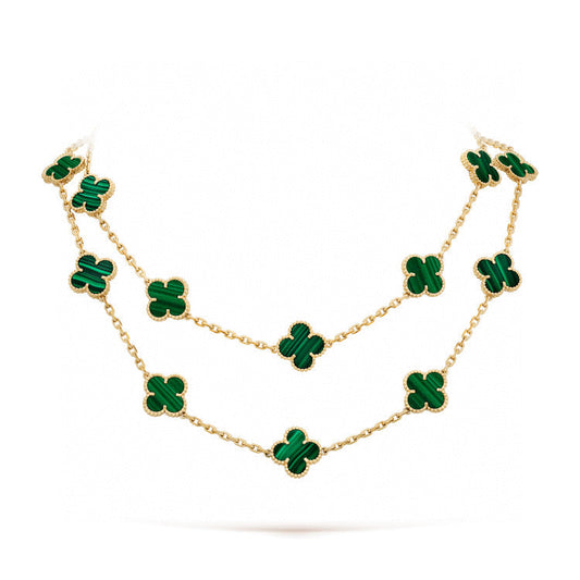 [NOVO]クローバー 20モチーフ マラカイト ゴールド