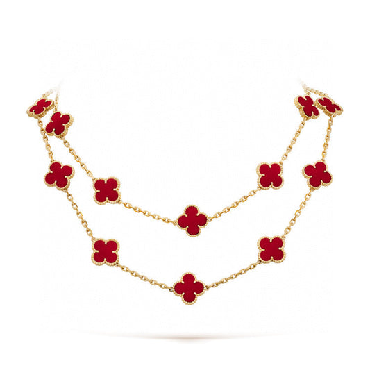 [GALE]CLOVER 20 MOTIFS CARNELIAN NECKLACE