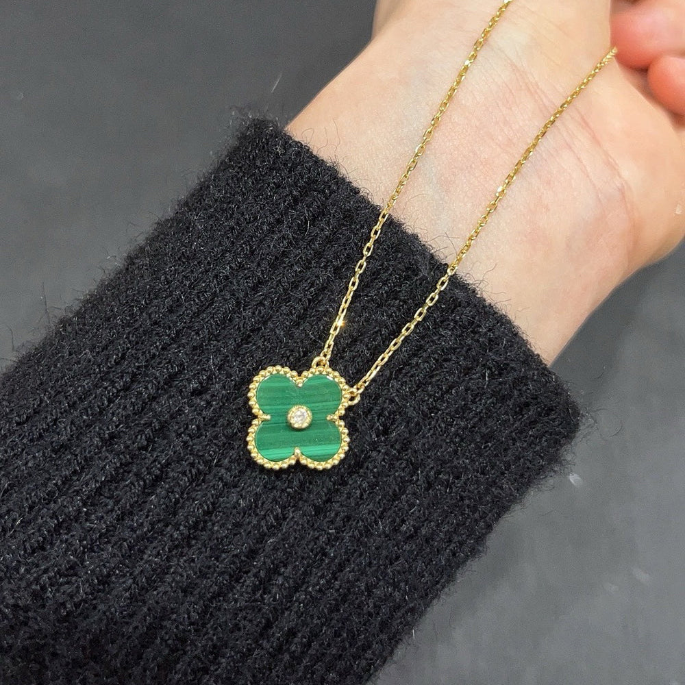 [NOVO]CLOVER 15MM DIAMANT-TÜRKIS-HALSKETTE