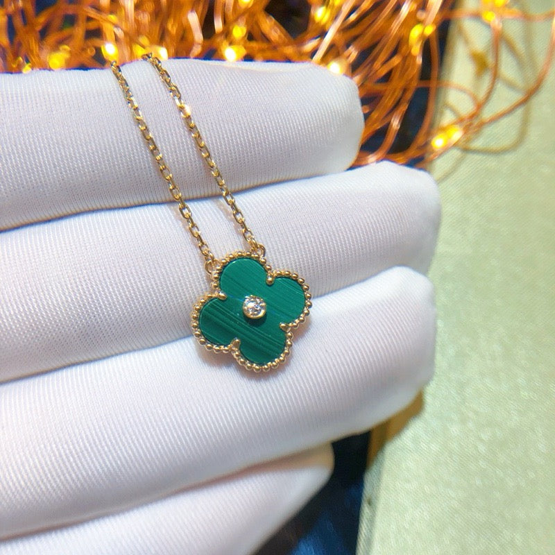 [NOVO]CLOVER 15MM DIAMANT-TÜRKIS-HALSKETTE