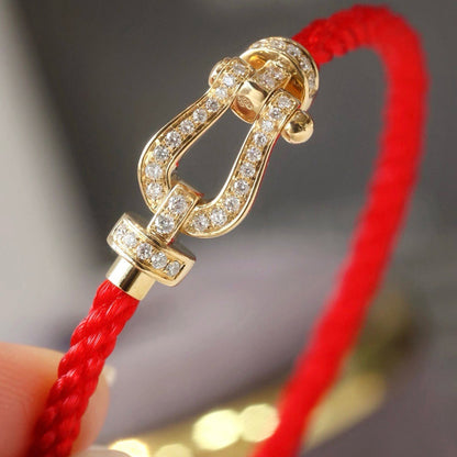 [NOVO]FORCE Großes Hufeisen Volldiamant-Armband Roségold
