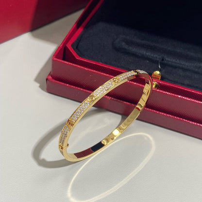 [GALE] JUSTE Diamond & LOVE Diamond-Paved Bracelet Stack Set