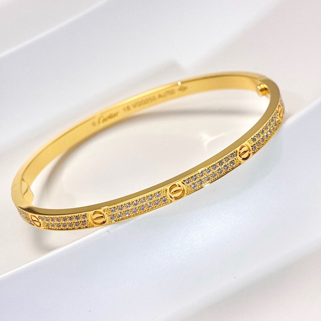 [GALE] JUSTE Diamond & LOVE Diamond Bracelet Stack Set
