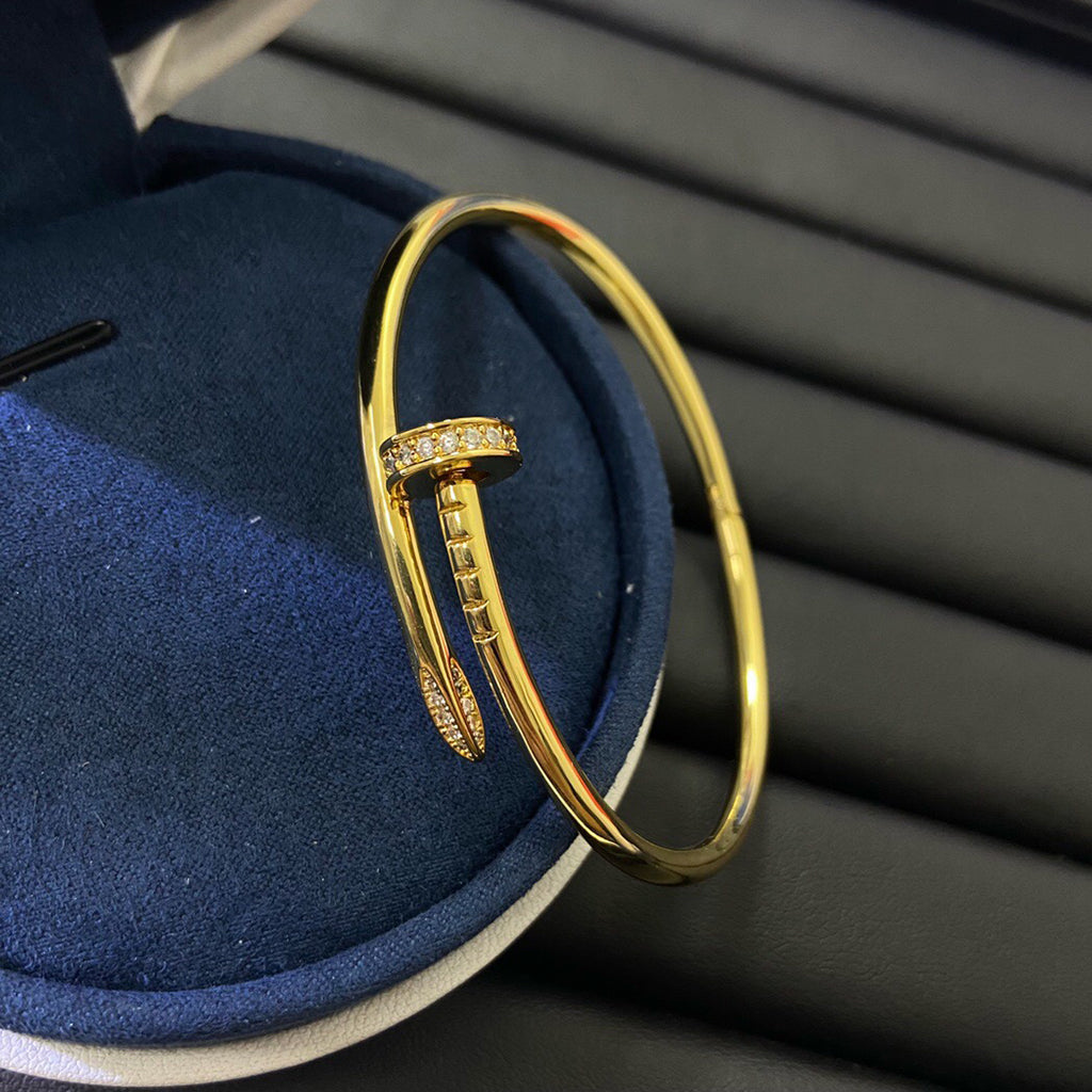 [GALE] Clover & Love & Juste 3-Piece Gold Bracelet Stack Set