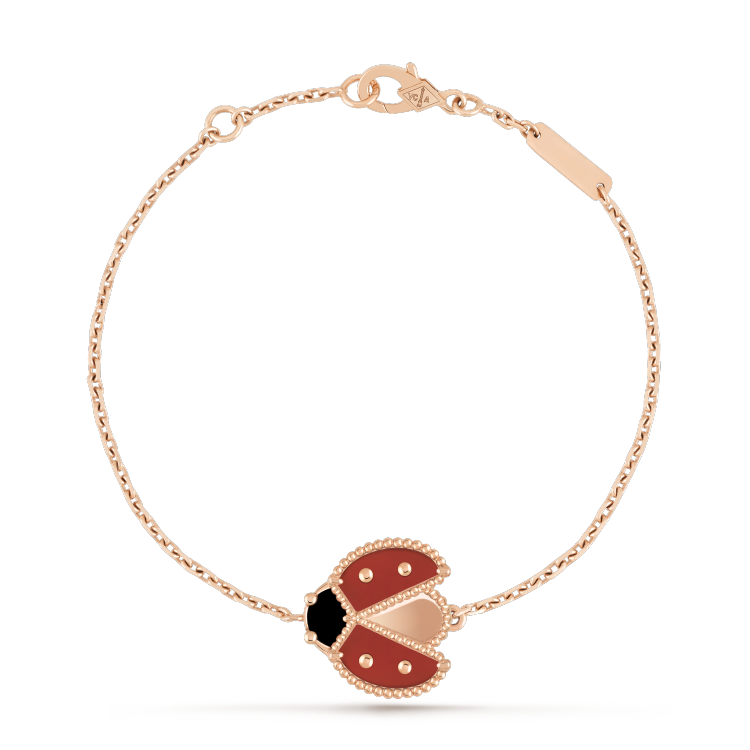 [NOVO] Armband mit Glücksfedermotiv 1, rosa-golden