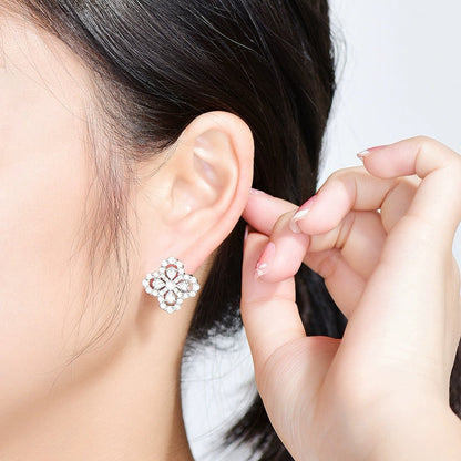 [NOVO]Creolen mit Diamantmotiv, 16 mm