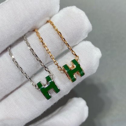 [NOVO]POP H GRÜNE KETTE SILBER UND GOLD