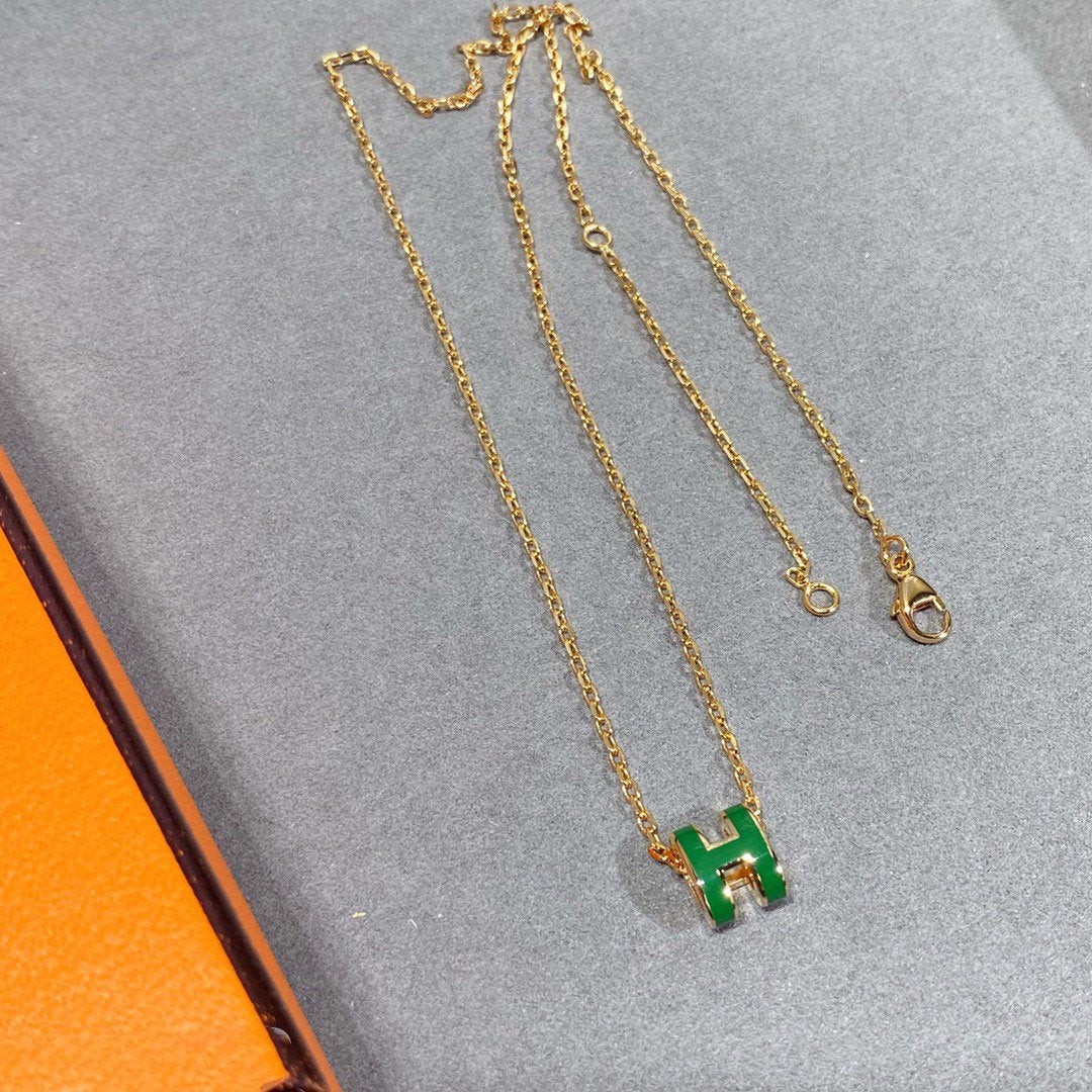 [NOVO]POP H GRÜNE KETTE SILBER UND GOLD