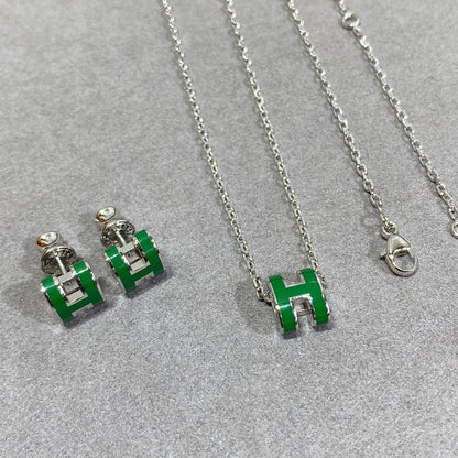 [NOVO]POP H GRÜNE KETTE SILBER UND GOLD