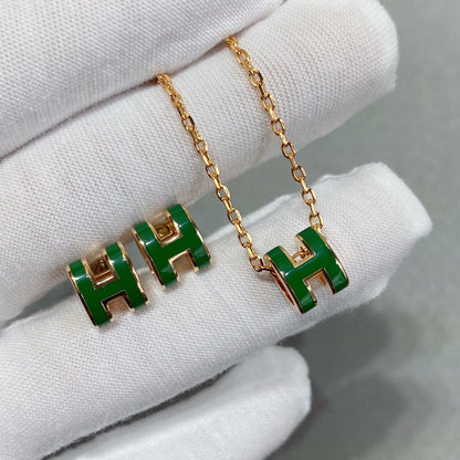 [NOVO]POP H GRÜNE KETTE SILBER UND GOLD