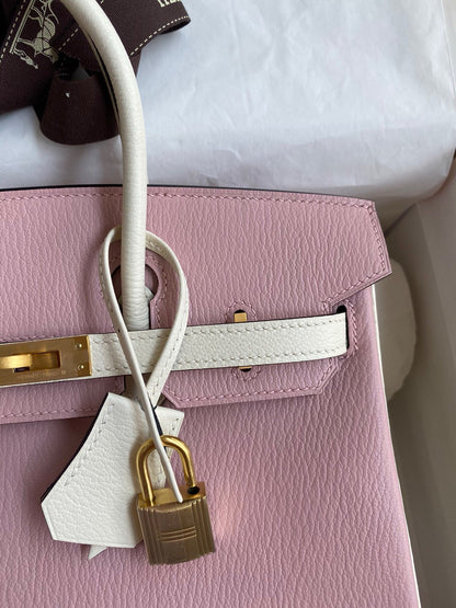 HM BIRKIN 25CM LIGHT PINK CHEVERO MYSORE LEATHER GOLD HARDWARE
