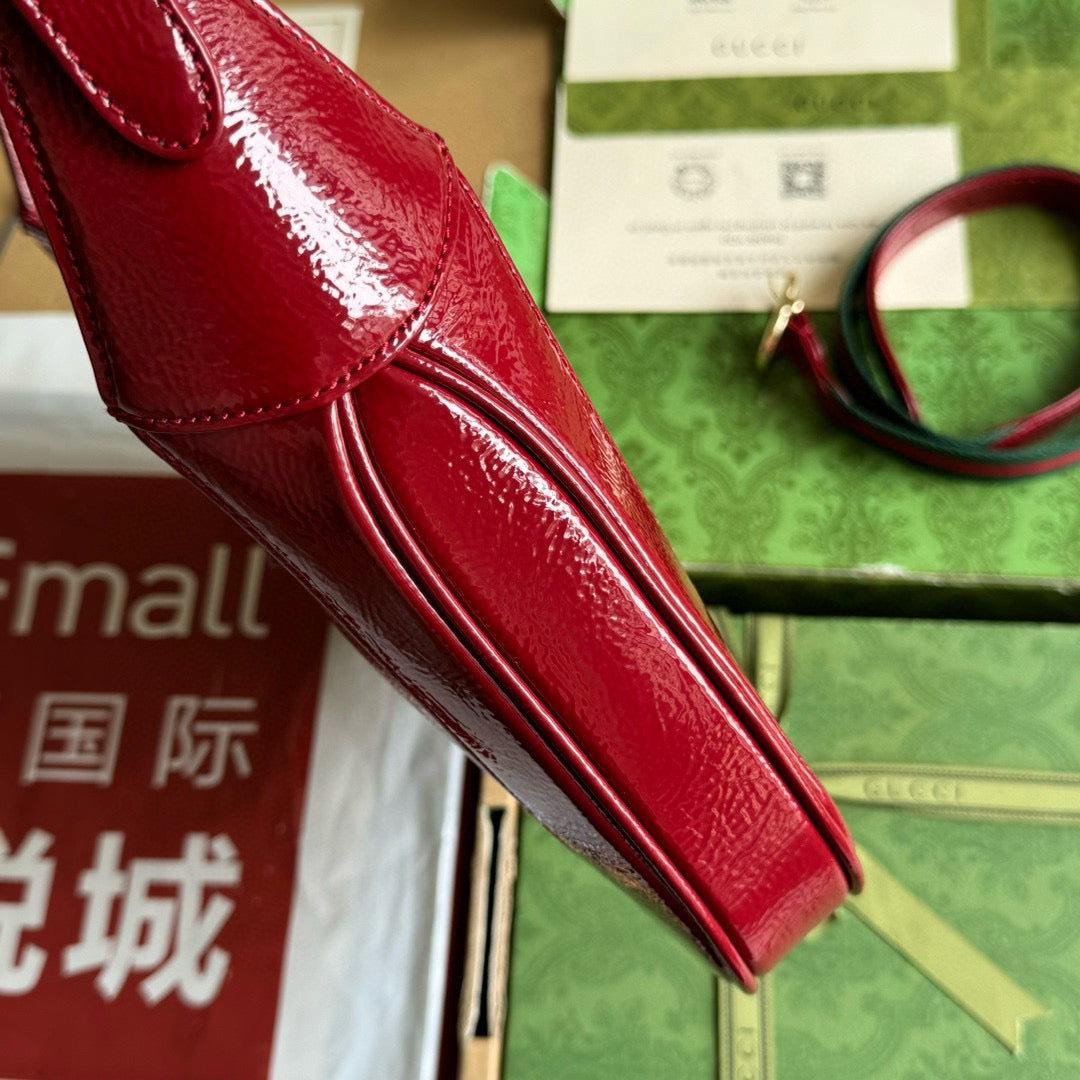 GG JACKIE MINI 19 SHOULDER BAG IN DARK RED CALFSKIN