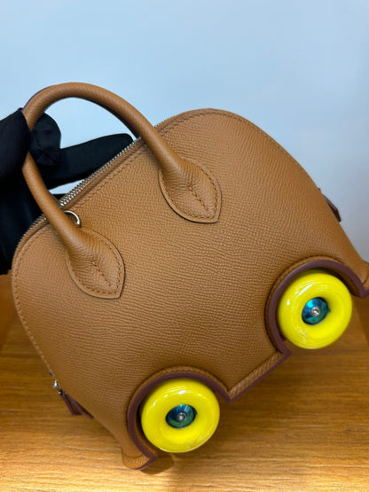 HM Bolide Mini 19cm Gold Epsom Leather on Yellow Wheels