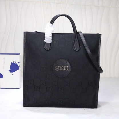 Gucci Off The Grid Medium Tote Bag Black Polyester and Leather