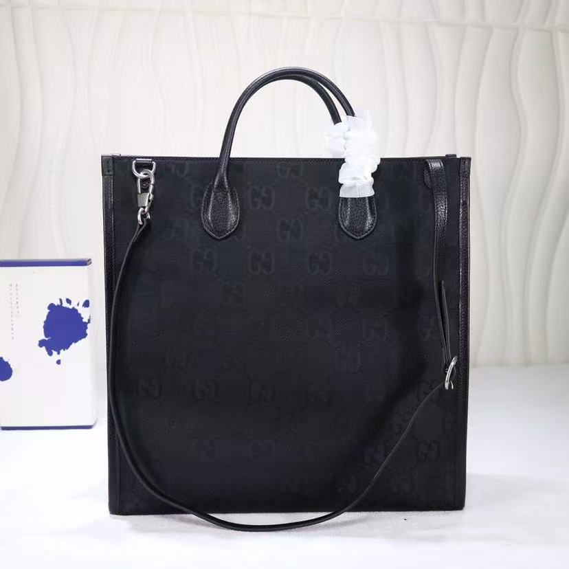 Gucci Off The Grid Medium Tote Bag Black Polyester and Leather